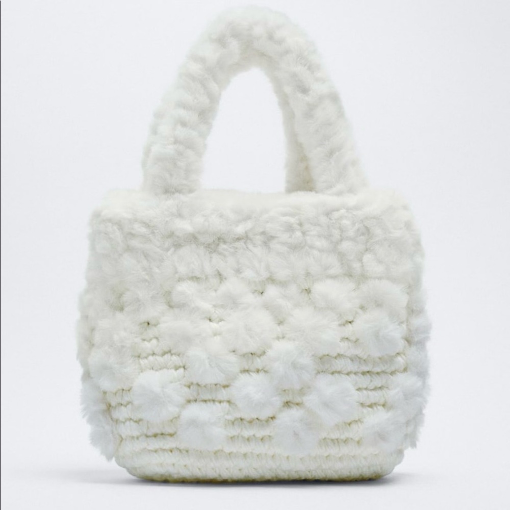NWT Zara Mini Crochet Tote With Straps